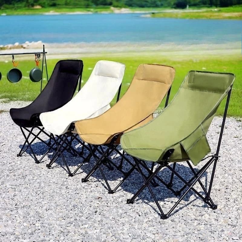 Chaise lune portable 4 positions réglables, siège pliable camping et plage pour pêche et activités extérieures