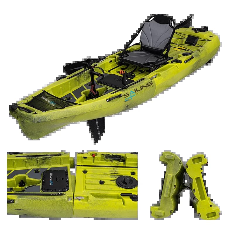 Kayak de pêche modulaire 10FT Pro Angler - Pédalier à aileron pour pêche en mer solo