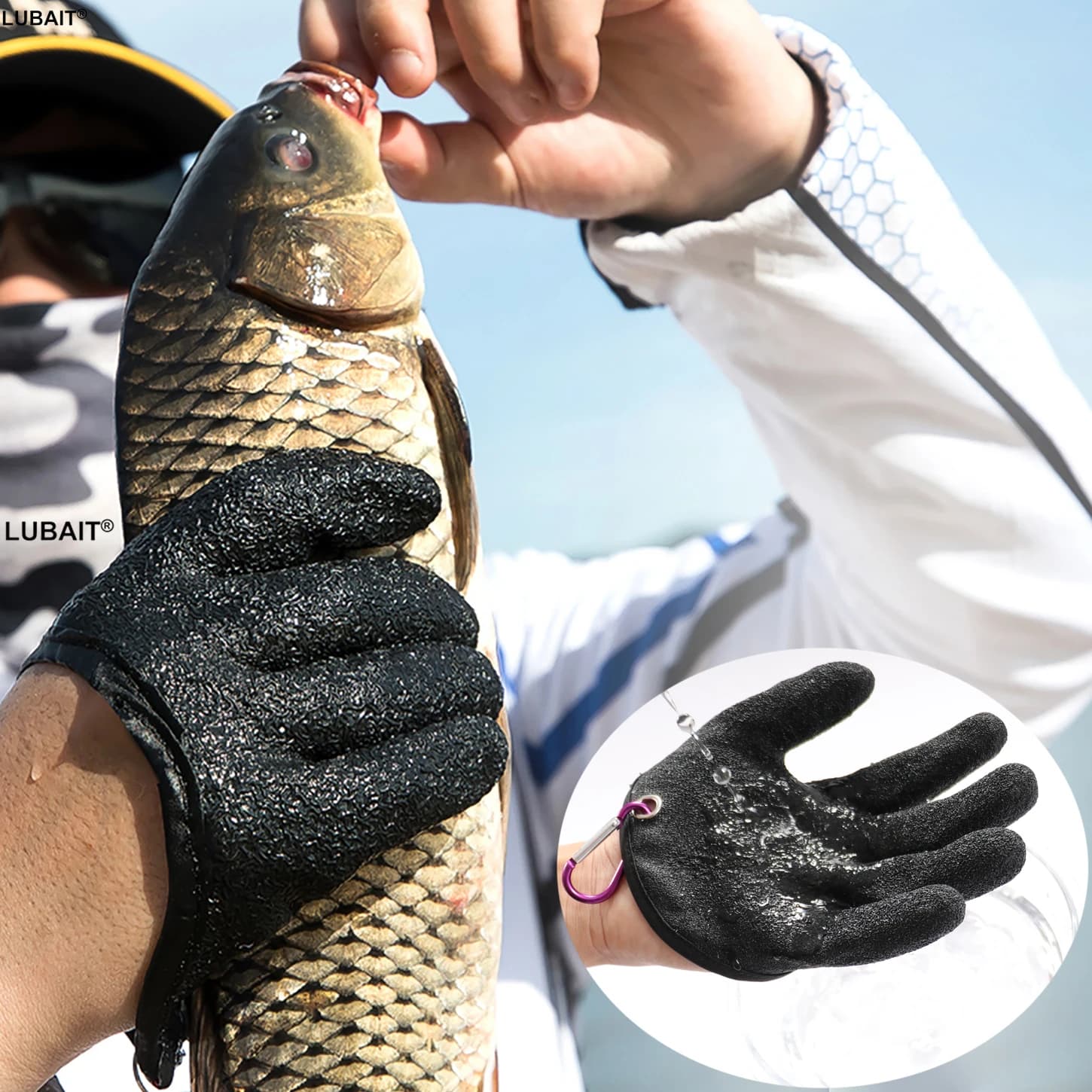 Gants de pêche anti-dérapants imperméables - Protection complète mains pour capture poissons durable