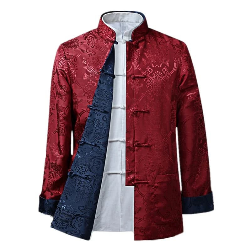 Chemise dragon chinois homme traditionnelle - Veste Hanfu pêche cérémonielle style asiatique élégant