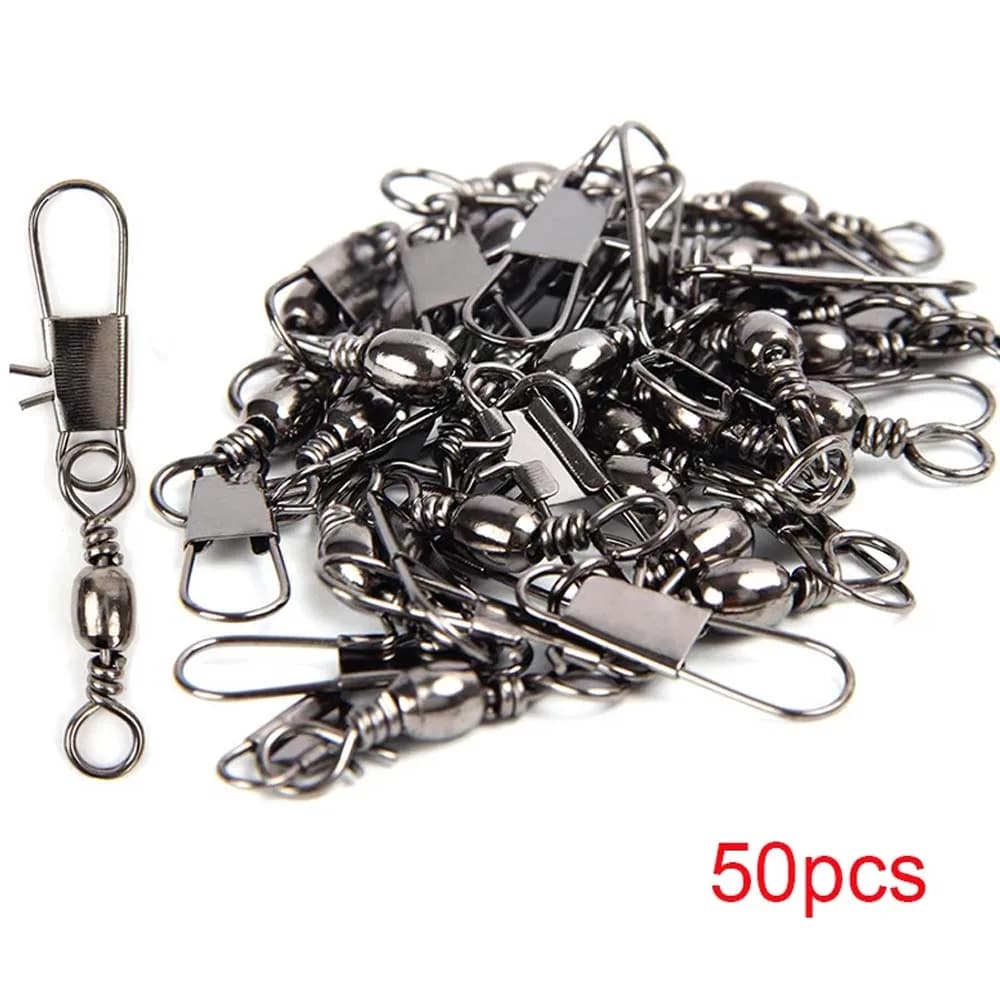 100 émerillons à roulement JSFUN 5 tailles avec clips Fastlock pour montages pêche