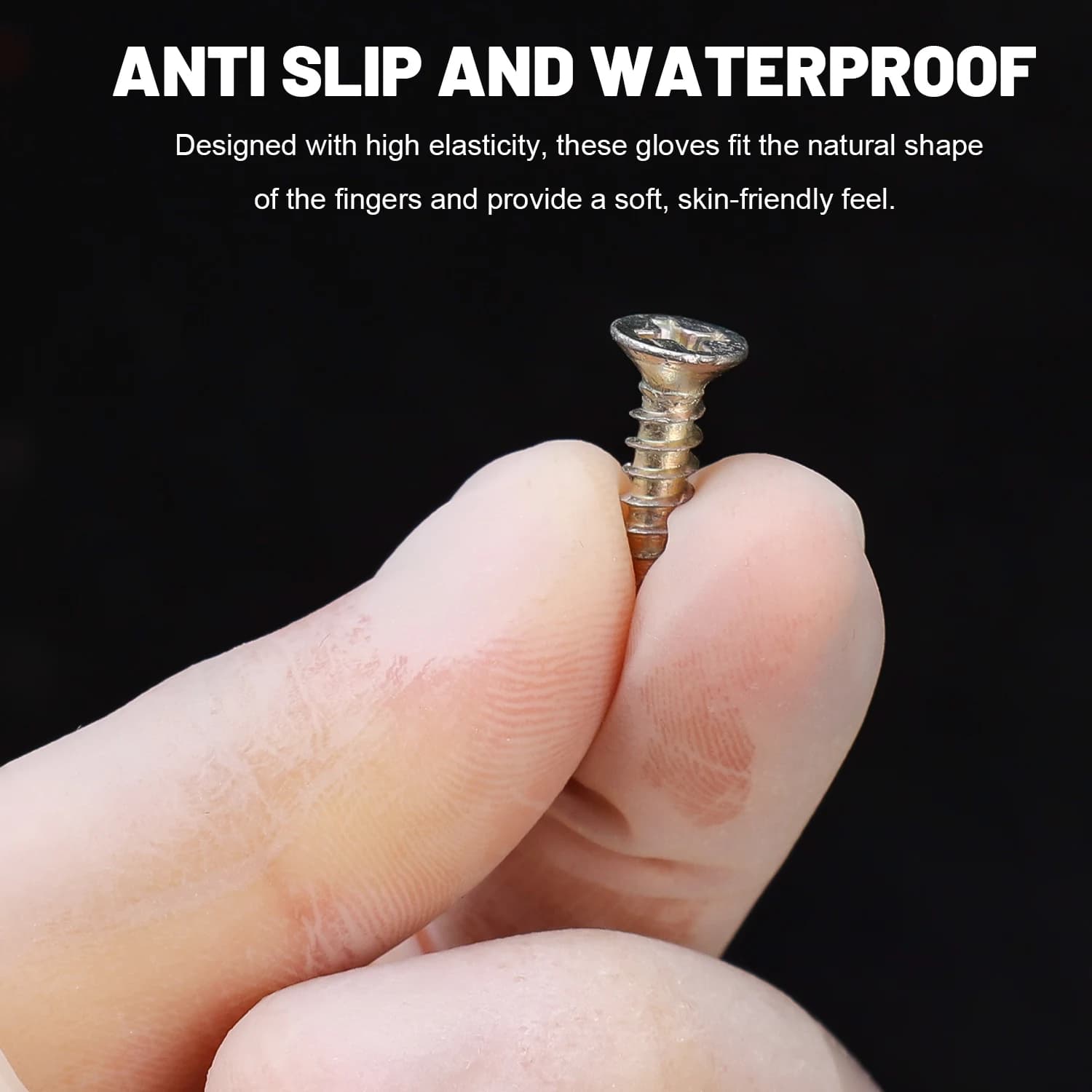 Doigtier transparent ultra-fin glacé anti-dérapant sans poussière pour protection ongles pêche travail extérieur