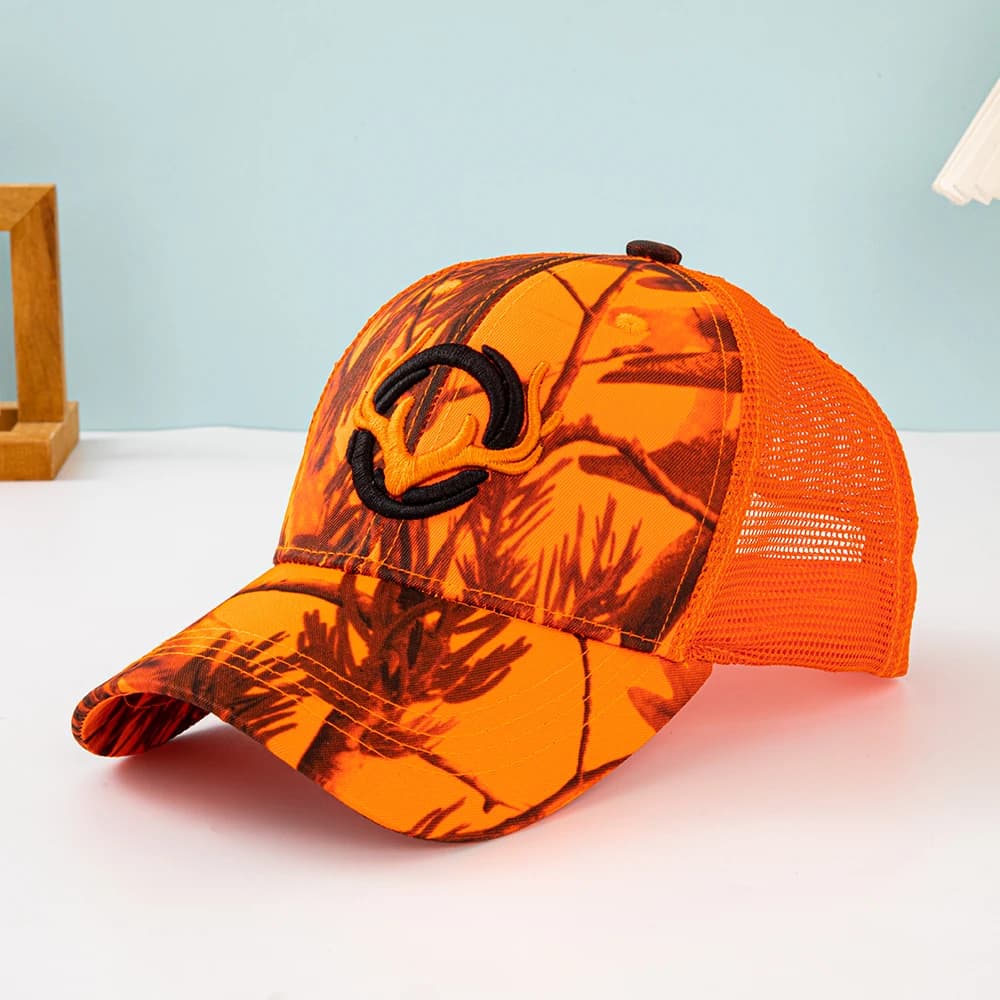 Casquette baseball bois de cerf brodé camouflage pêche tactique maille respirable casual