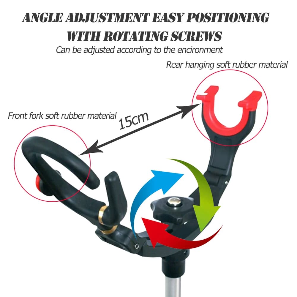 Support de canne télescopique en alliage aluminium renforcé - Porte-canne pêche réglable et stable