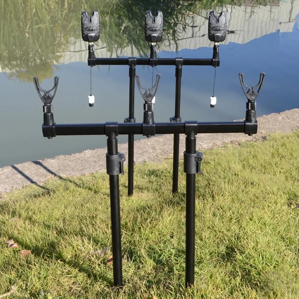 Support de cannes à carpe Hirisi en aluminium 2 pièces, banksticks et rod pod pour pêche sur berge