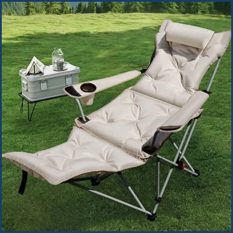 Fauteuil camping inclinable pliant portable dossier réglable siège coton pour pêche plage voyage extérieur