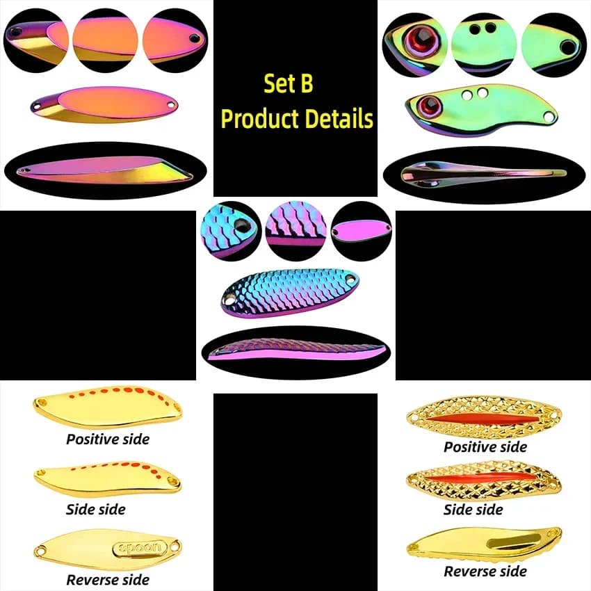 Lot de 5 leurres Wobbler métal 3g/10g/15g - Leurres durs VIB pour pêche en mer et eau salée