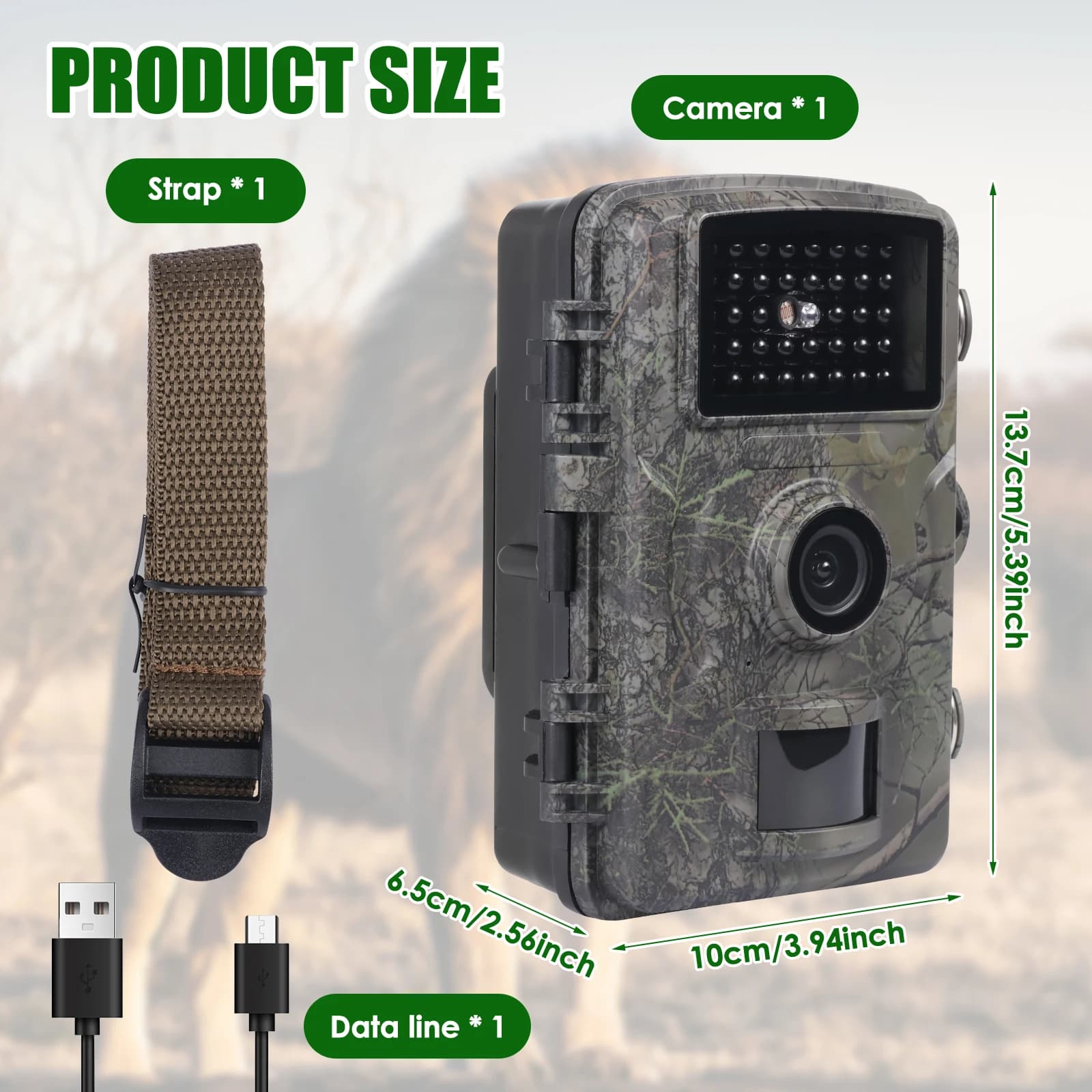 Caméra de surveillance sauvage IP66 étanche avec vision nocturne infrarouge pour monitoring