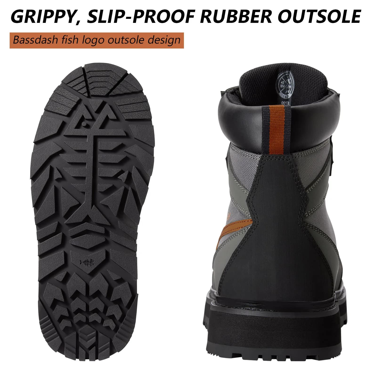 Bottes de pêche wading BASSDASH Flex Homme légères semelle caoutchouc antidérapante chaussures pêche à la mouche