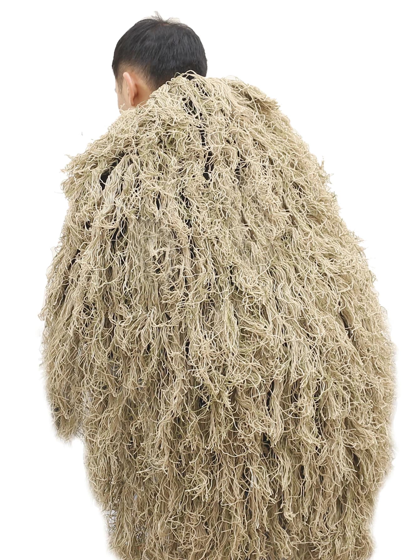 Couverture camouflage ghillie 80x90cm tricot main pour chasse pêche cape jungle désert herbe jaune