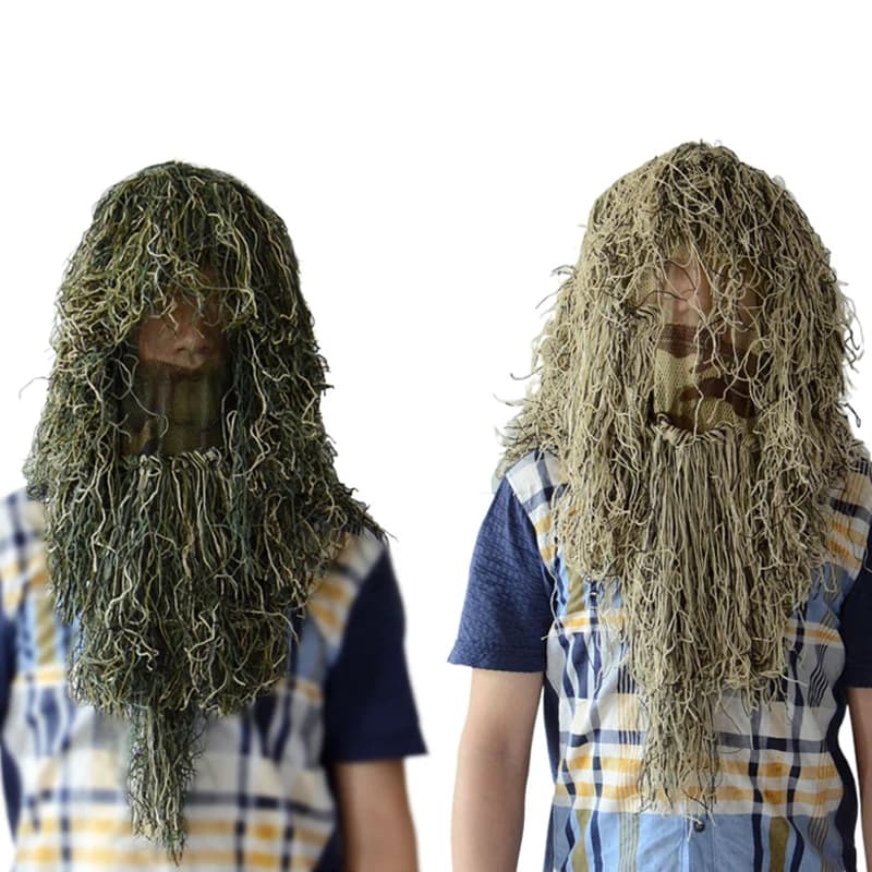 Cagoule camouflage ghillie filet anti-moustiques pour observation oiseaux photographie nature chasse pêche