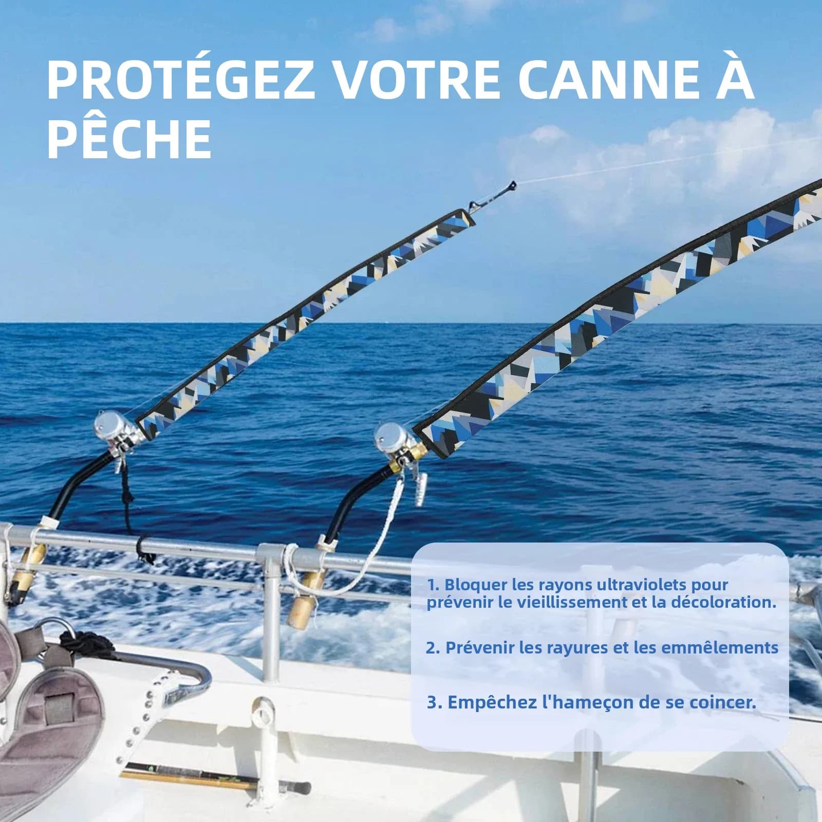 Manchon néoprène pour canne à pêche - Protection anti-perforation pour cannes casting et trolling