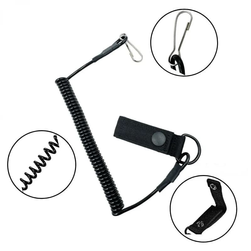 Cordon élastique tactique anti-perte sécurité ressort pêche accessoires clé lampe équipement