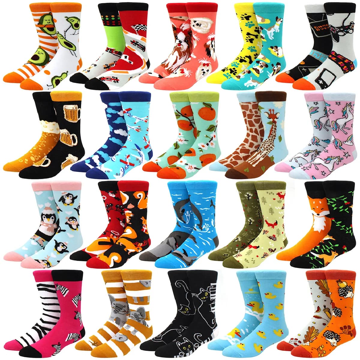 Chaussettes drôles motifs nourriture tube long pour skateboard casual hommes femmes originales