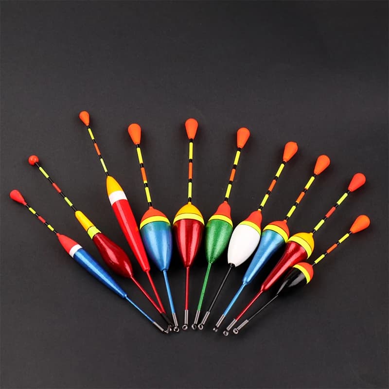 10 flotteurs de pêche lumineux mix tailles et couleurs - accessoires flottants pour pêche en eau douce