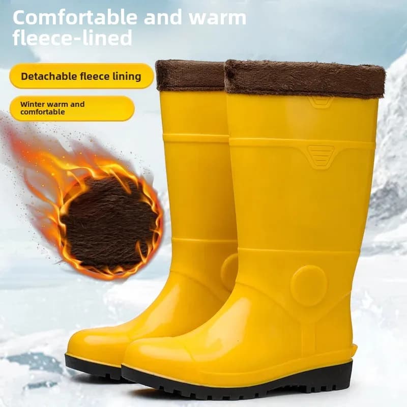 Bottes de pluie protection travail homme avec coque acier - Chaussures anti-écrasement anti-perforation