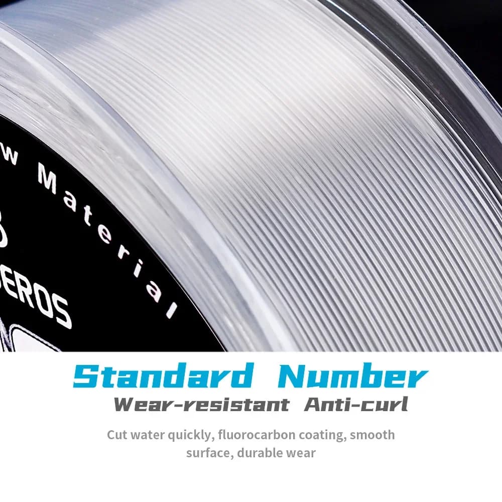 FluoroCarbone Haute Résistance à l'Abrasion 500M 300M 100M Ligne de Pêche Monofilament Anti-Curl Revêtement Fibre de Carbone