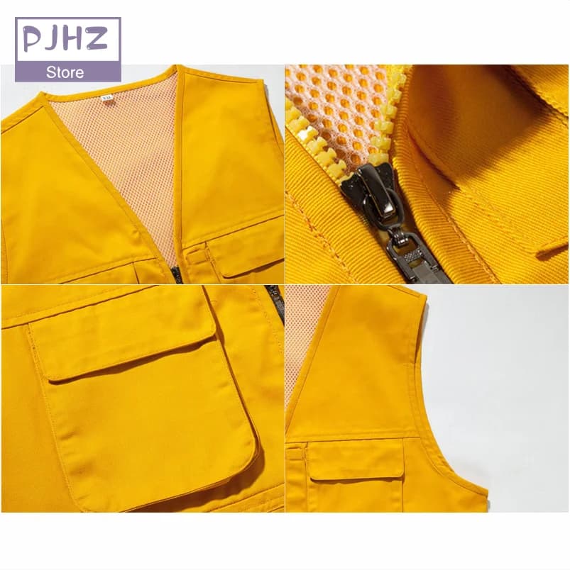 Veste technique multi-poches pêche et voyage avec impression logo personnalisé pour professionnels extérieur