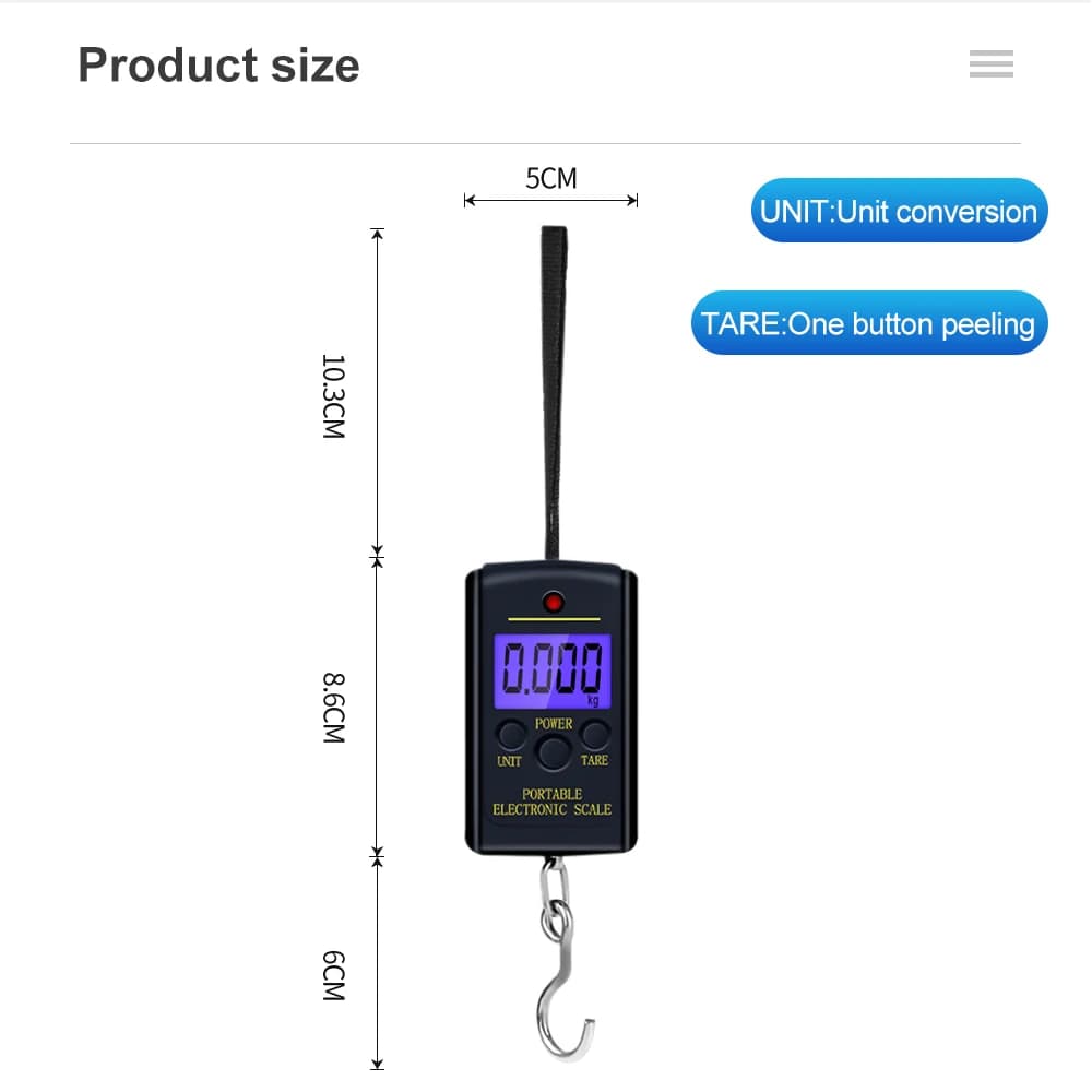 Mini balance numérique pêche 40kg portable poche - Pèse-bagages balance romaine précise 10g