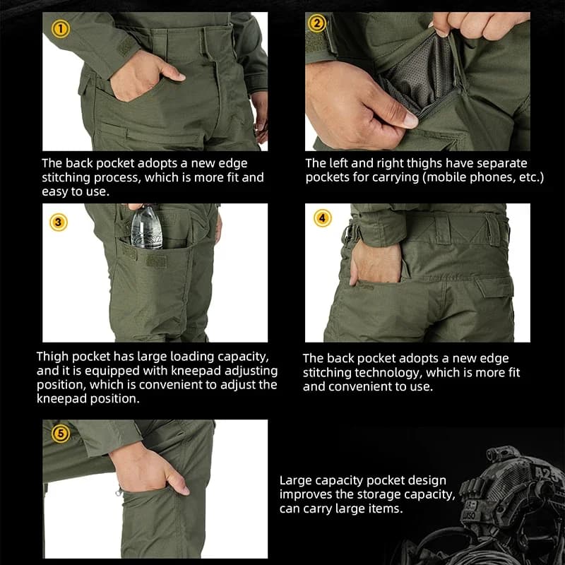 Pantalon combat pêche avec protections genoux pour pêche sportive intensive et compétition
