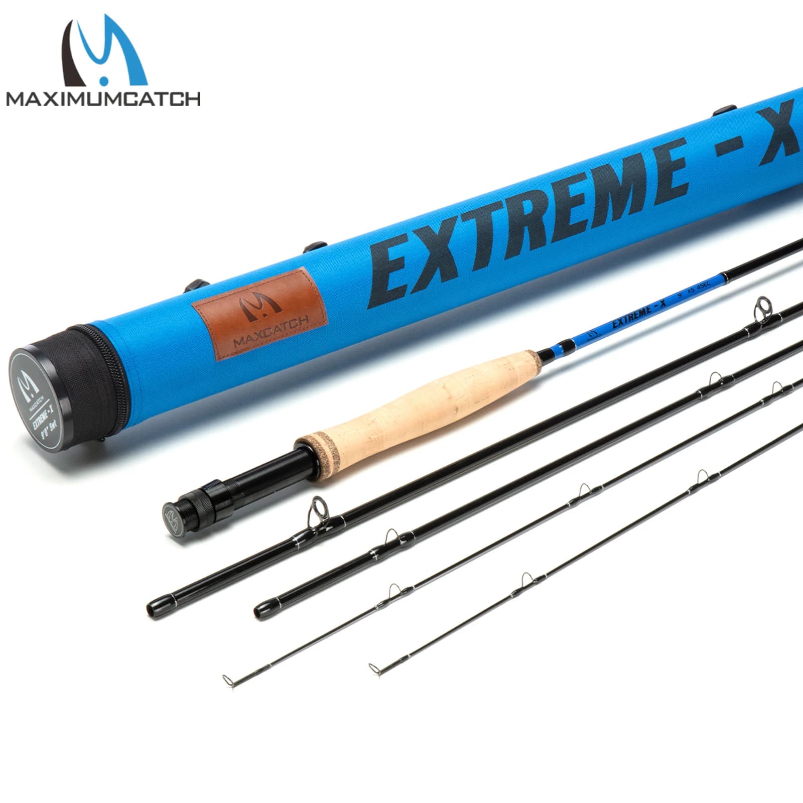 Canne mouche Maxcatch Extreme-X avec pointe supplémentaire action rapide étui tube 8.4ft à 9ft 3-8WT