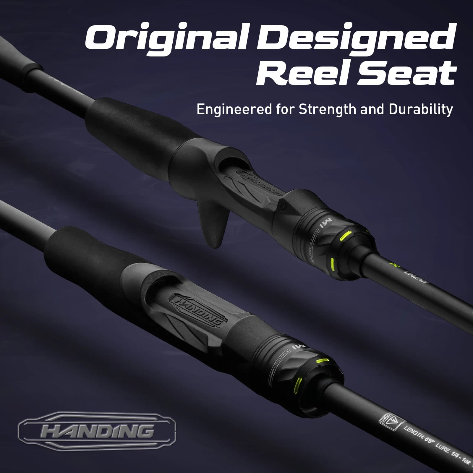Canne à pêche bass HANDING M1 1.68m-2.13m blank carbone 24T et anneaux Fuji pour power 20-25lb