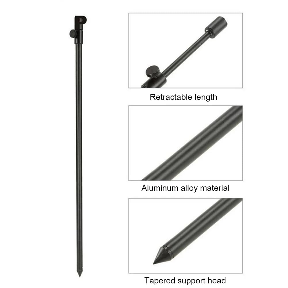 Support de canne à pêche carpe réglable en aluminium - 1 à 5 tiges de berge pour alarmes de touche