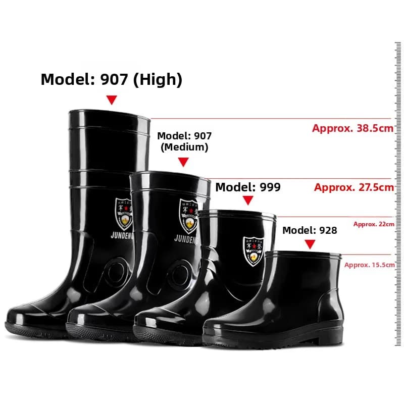 Bottes de pluie unisexes High-Tube semelle caoutchouc antidérapante pour pêche et travail sécurisé