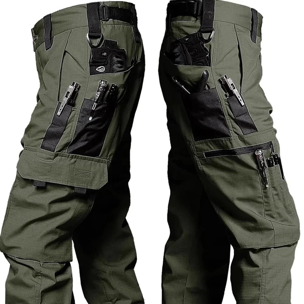 Pantalon tactique homme imperméable - Pantalon cargo multi-poches résistant pour activités outdoor