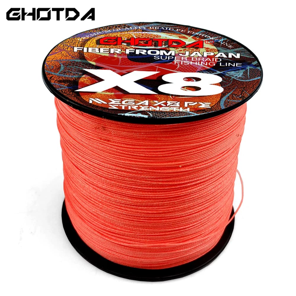 Ligne de pêche japonaise tressée Ghotda Colorful 8 brins 0.14-0.5m pour carpe multifilament