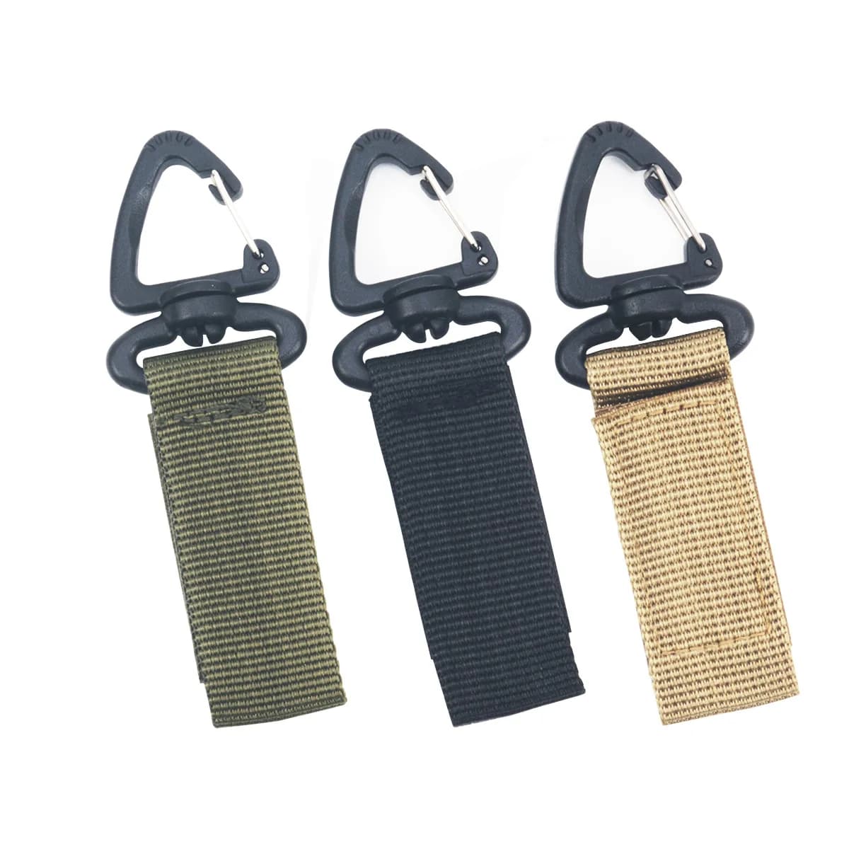 Mousqueton rotatif 360° nylon - Crochet pour clés et équipement pêche - Accessoire Molle