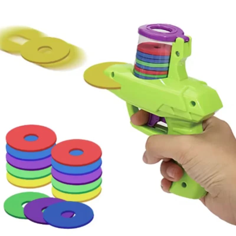 Jouet interactif pêche pour chat : pistolet navet avec disque volant réutilisable - Amusement chasse