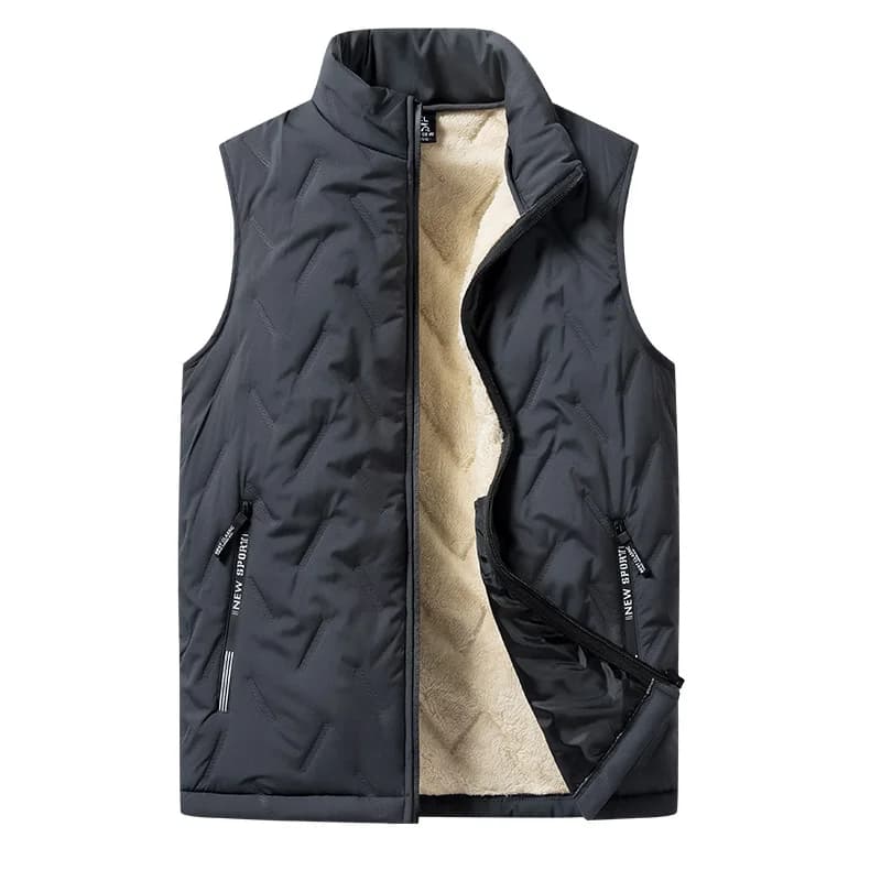 Veste sans manches homme col montant chaude coton pour pêche en hiver taille grande
