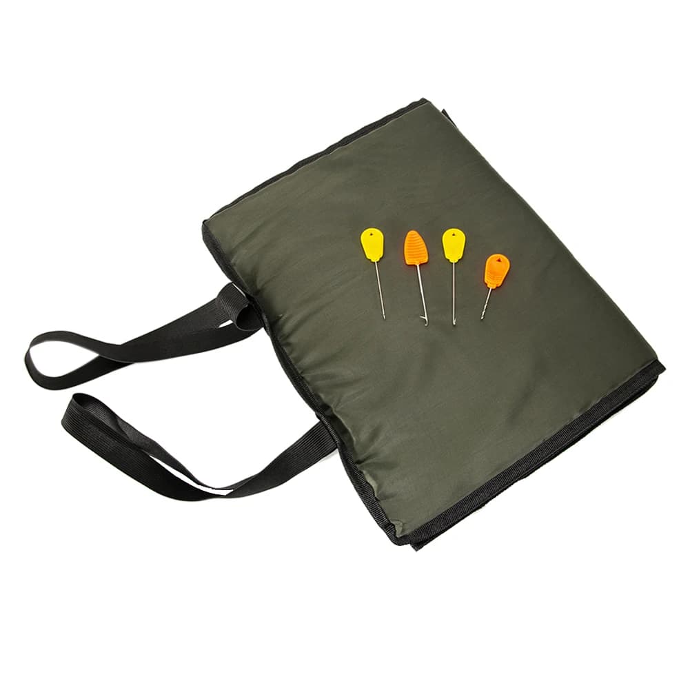 Tapis de pêche 3 couches multifonction - Matelas de réception jaune avec aiguille à appâts pour protection des poissons