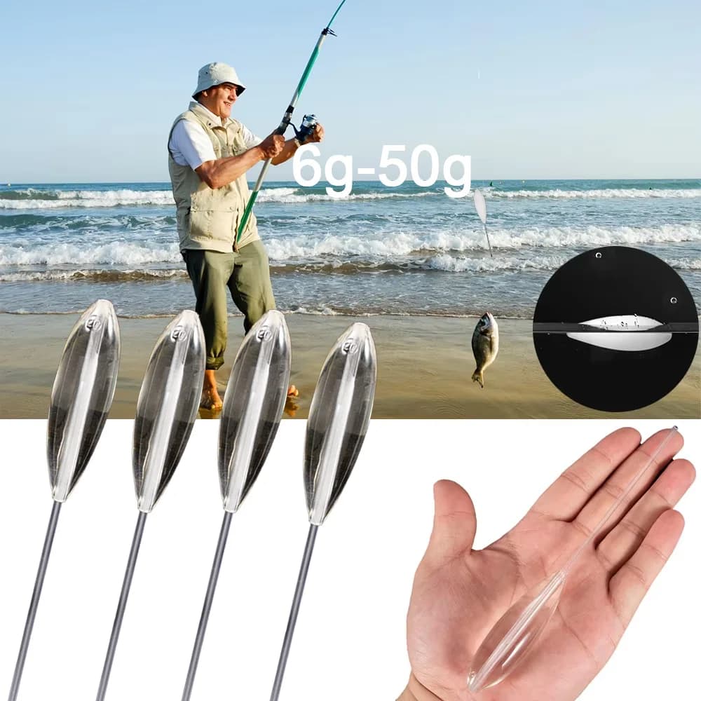 Flotteur bombardier acrylique coulant 6g à 50g pour carpe et perche, bouchon de pêche au coup et leurre