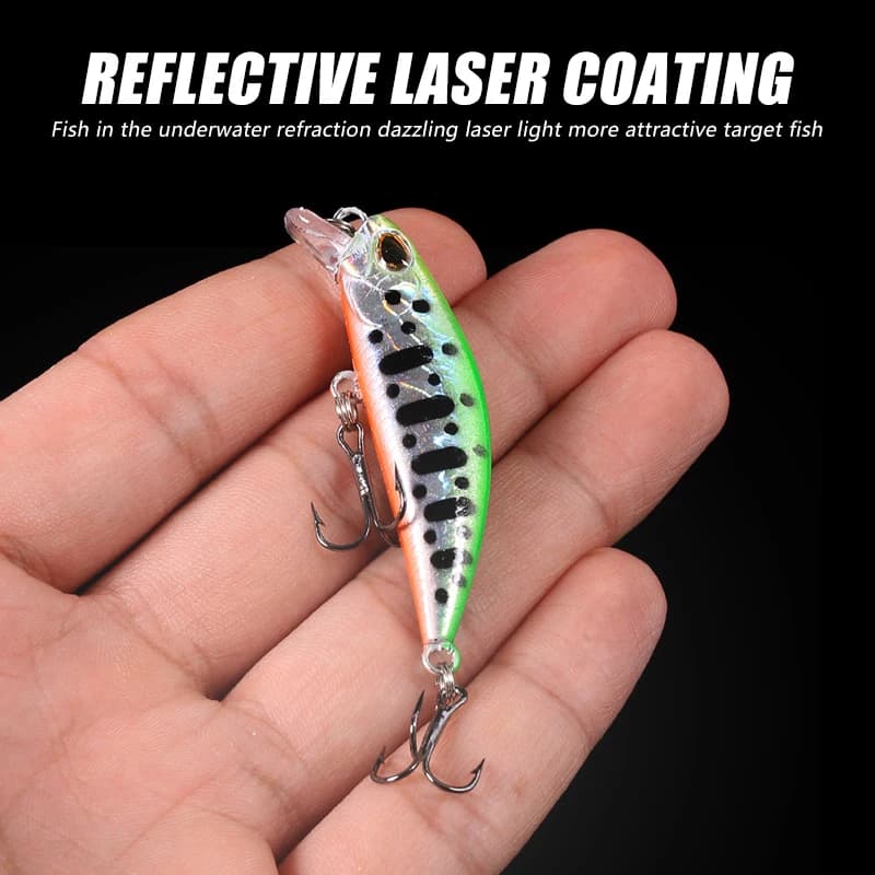 Leurre dur pêche jerkbait minnow 5.8cm 4.9g, appât coulant wobbleur pour carnassiers black minnow