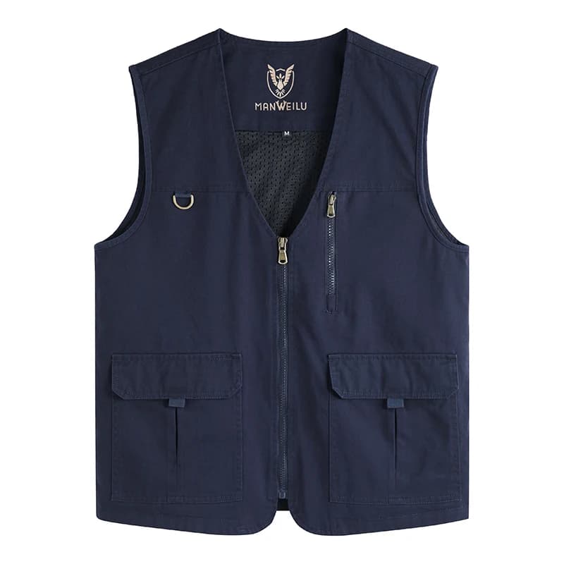 Veste de loisir grande taille 8XL homme - Multi-poches respirante pour pêche et sports outdoor haute qualité