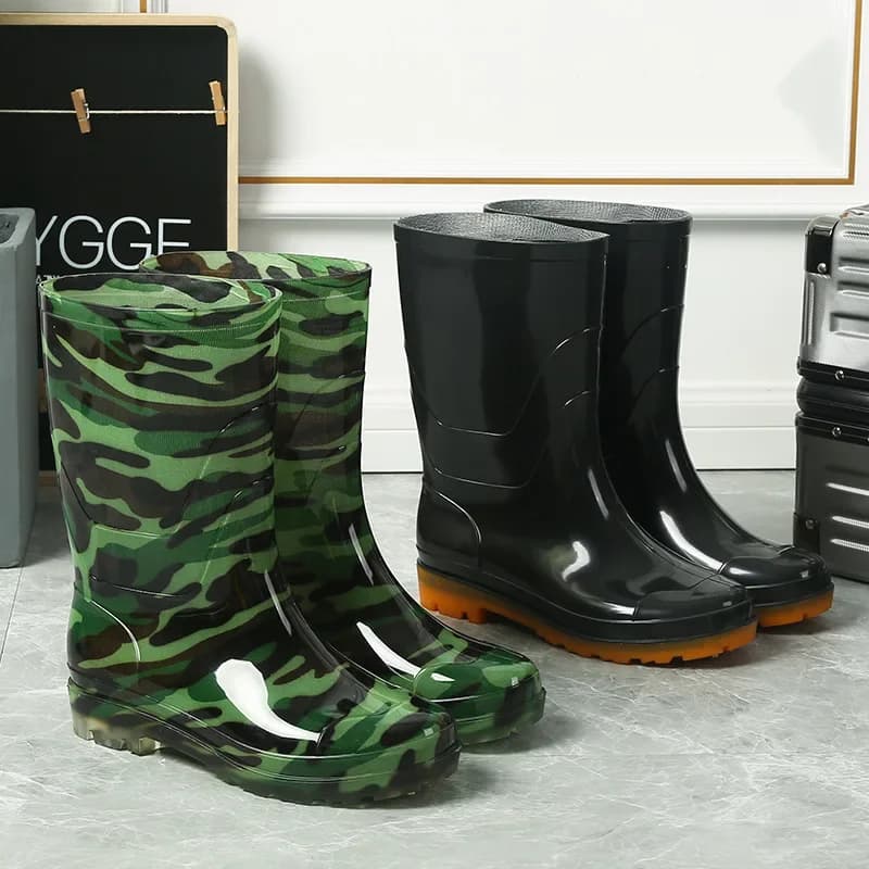 Bottes pêche mi-mollet unisextes anti-dérapantes - Chaussures sécurité chantier PVC bas talon fabricant