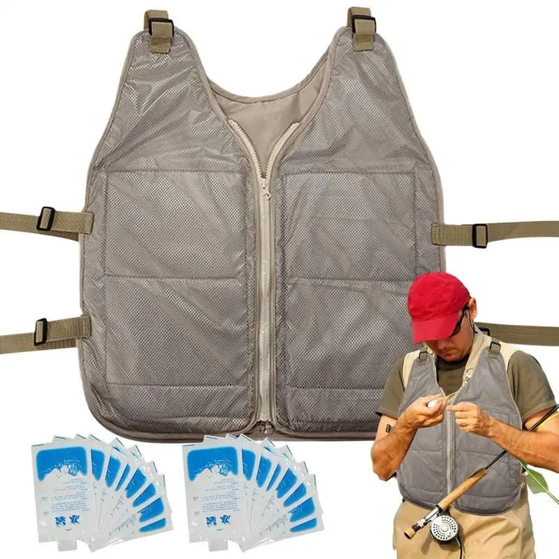 Veste rafraîchissante été refroidissement ajustable travail jardinage course cuisine pêche