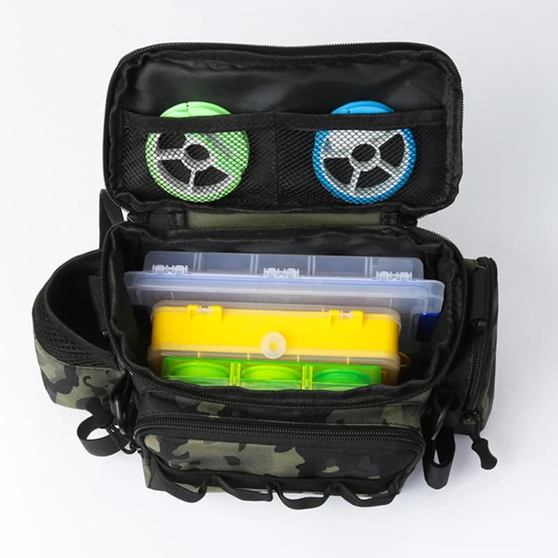 Sac banane pêche multifonction avec compartiments - Stockage leurres et accessoires de pêche
