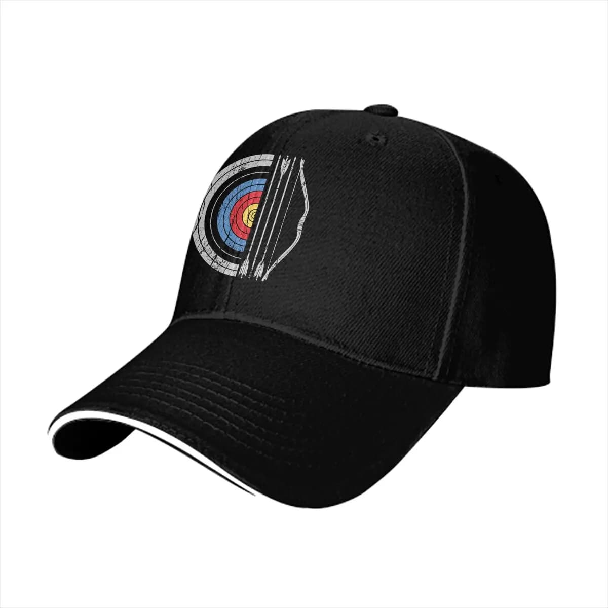 Casquette personnalisée passion tir à l'arc - Visière protection pêche multicolore homme cible flèche