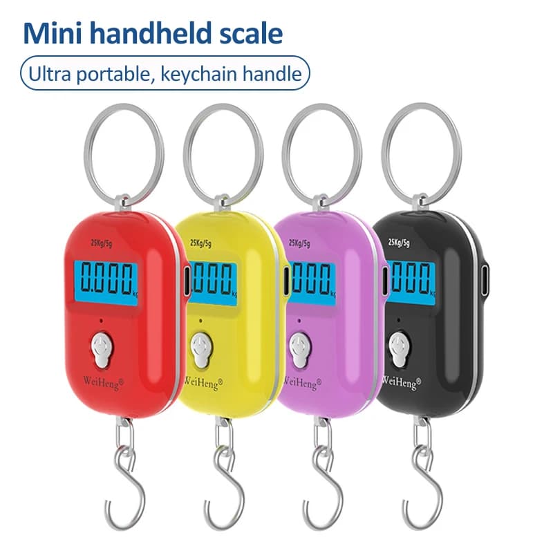 Mini balance suspendue portable 25kg/5g LCD numérique pour pêche bagages voyage pesée porte-clés