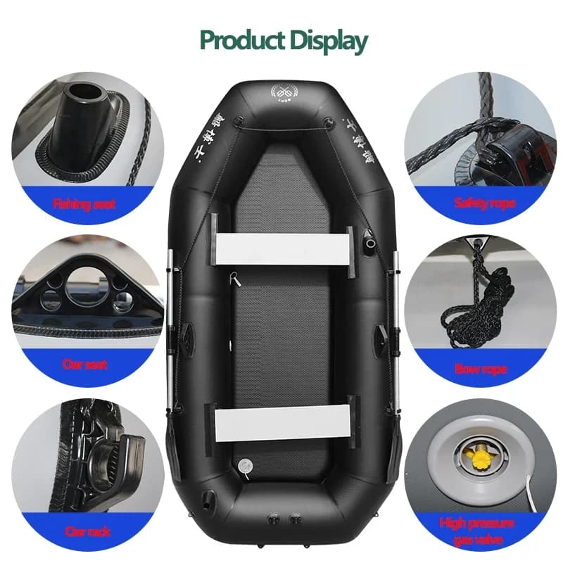Kit bateau gonflable professionnel dériveur canot aviron adulte kayak canoë pêche résistant déchirure pliable transport