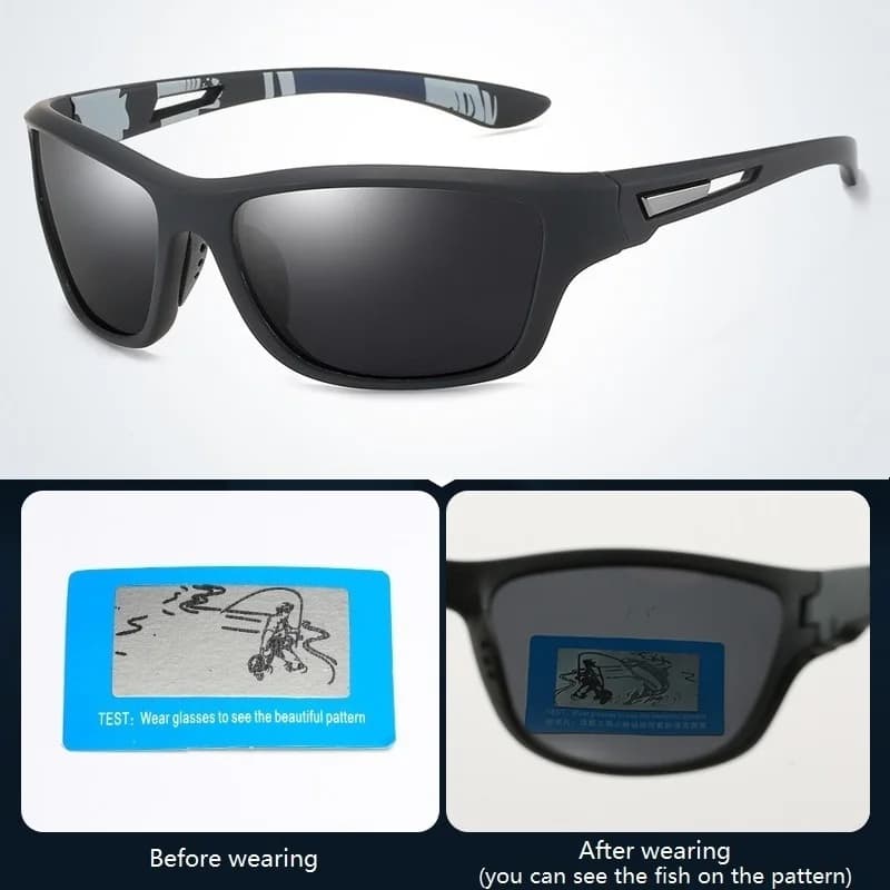Lunettes de pêche polarisées pour hommes et femmes avec chaîne pour conduite et randonnée
