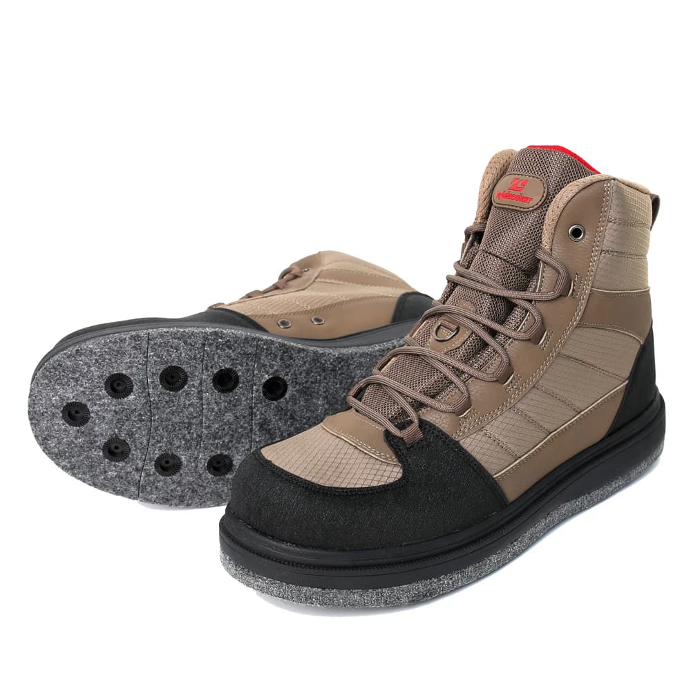 Chaussures de pêche homme légères à semelle feutre antidérapante pour waders et chasse