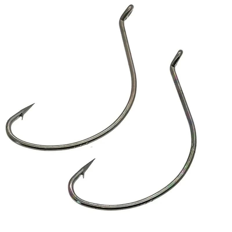 10 hameçons wide gap pour montages wacky rig et neko rig avec leurres senko - Hameçons acier carbone