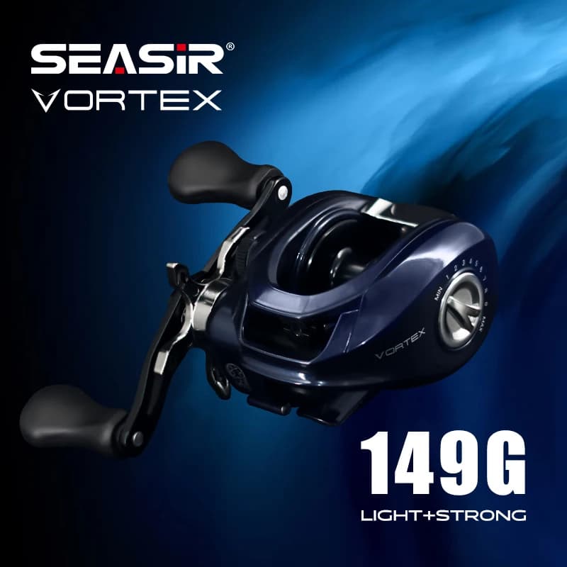 Moulinet baitcasting Seasir Vortex 149g haute vitesse 7.0:1 5+1 roulements max drag 8kg pour mer et eau douce