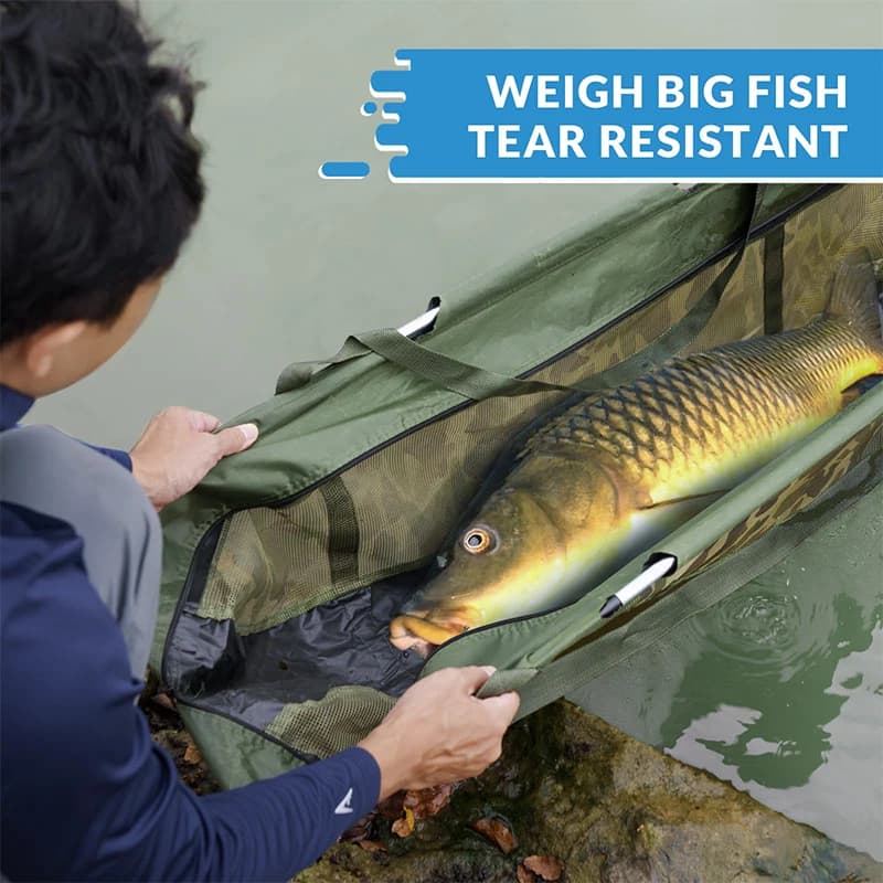 Sac de pesée pliable pour poissons en filet - Pèse-bag pour pêche du bar et conservation