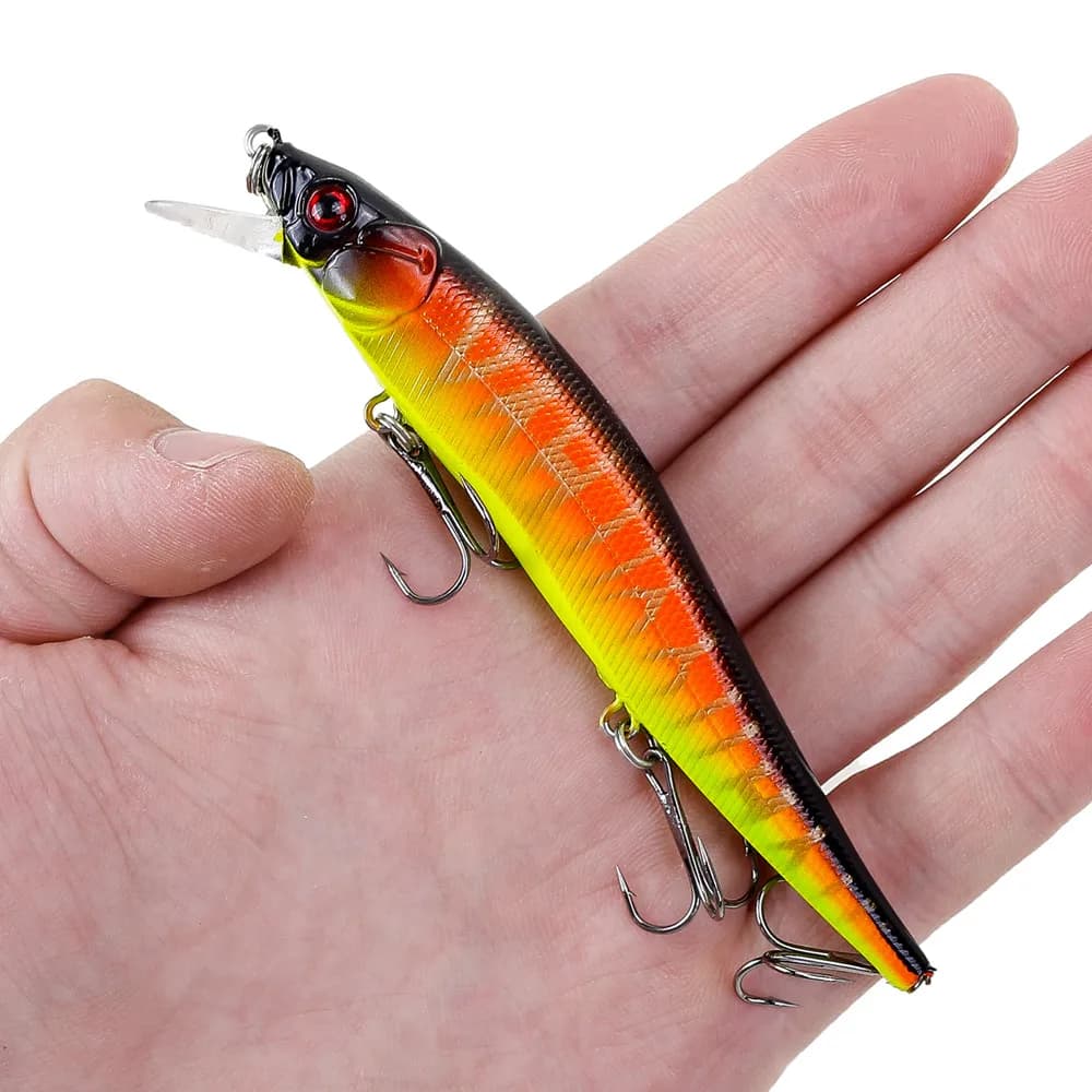 Leurre pêche carnassiers 115mm 14g appât artificieul perche brochet leurre souple avec yeux 3D