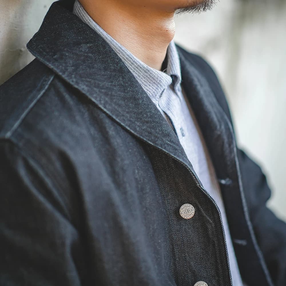 Veste denim lavé vintage homme - Workwear coton pour pêche décontractée et chasse